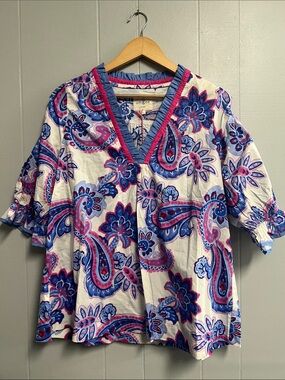 NWT Umgee Floral Ruffle Blouse Large